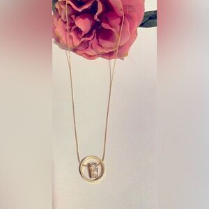 🎁women’s Swarovski Crystal Gold Floating Heart Necklace Beautiful Sophisticated